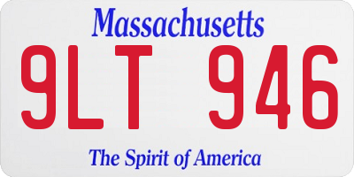 MA license plate 9LT946