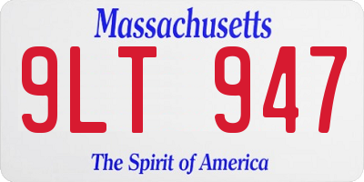 MA license plate 9LT947