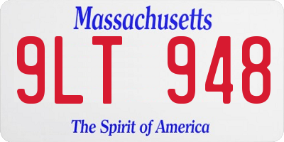 MA license plate 9LT948