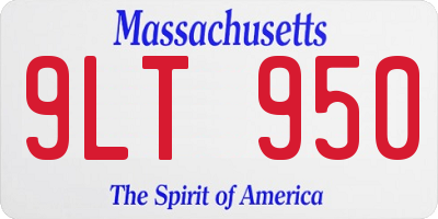 MA license plate 9LT950