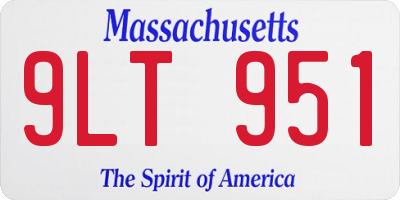 MA license plate 9LT951