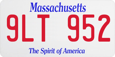 MA license plate 9LT952
