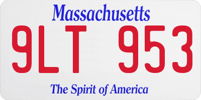 MA license plate 9LT953