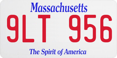 MA license plate 9LT956