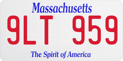 MA license plate 9LT959