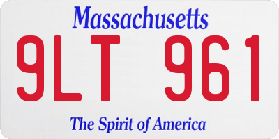 MA license plate 9LT961