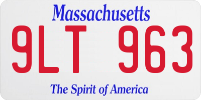 MA license plate 9LT963