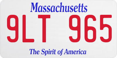 MA license plate 9LT965