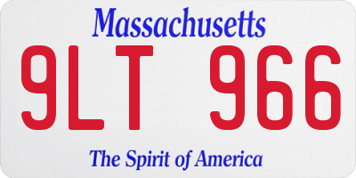 MA license plate 9LT966