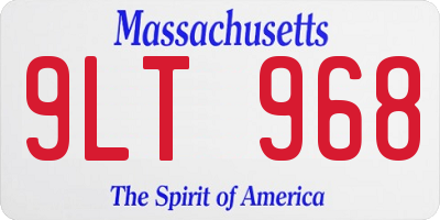 MA license plate 9LT968