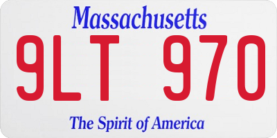 MA license plate 9LT970