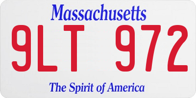 MA license plate 9LT972