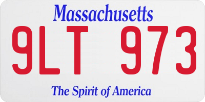 MA license plate 9LT973