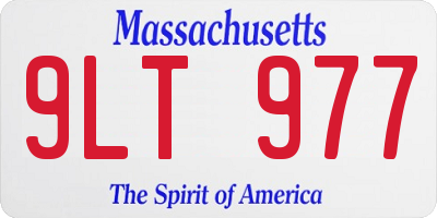 MA license plate 9LT977
