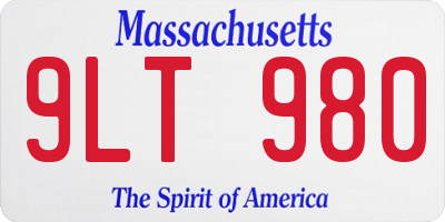 MA license plate 9LT980