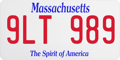 MA license plate 9LT989