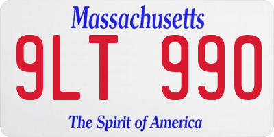 MA license plate 9LT990