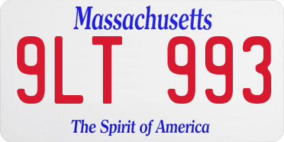 MA license plate 9LT993