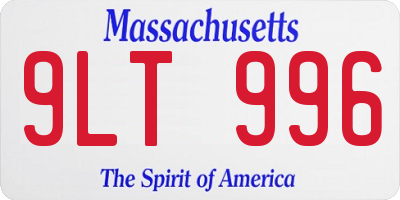 MA license plate 9LT996