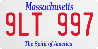 MA license plate 9LT997
