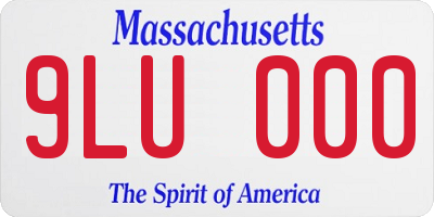 MA license plate 9LU000