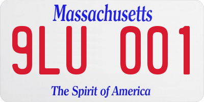 MA license plate 9LU001