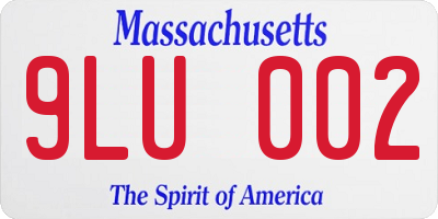 MA license plate 9LU002