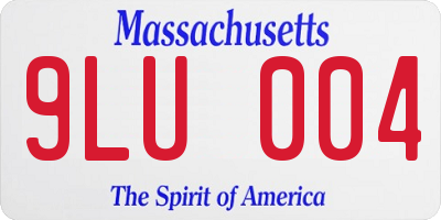 MA license plate 9LU004