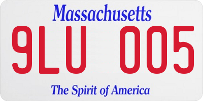 MA license plate 9LU005