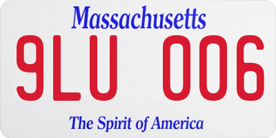 MA license plate 9LU006