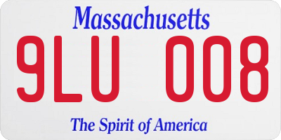 MA license plate 9LU008