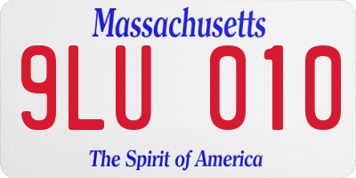 MA license plate 9LU010