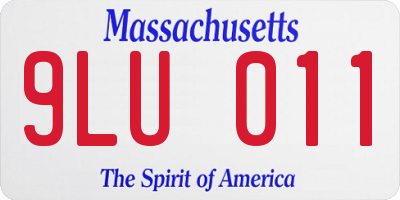 MA license plate 9LU011