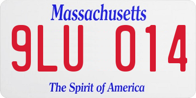 MA license plate 9LU014