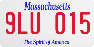 MA license plate 9LU015