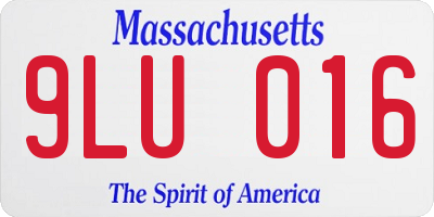 MA license plate 9LU016