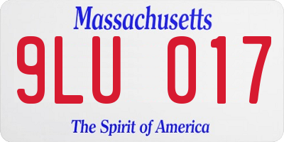 MA license plate 9LU017