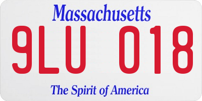 MA license plate 9LU018