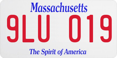 MA license plate 9LU019
