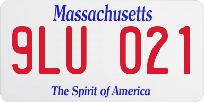 MA license plate 9LU021