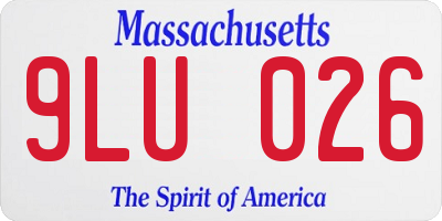 MA license plate 9LU026