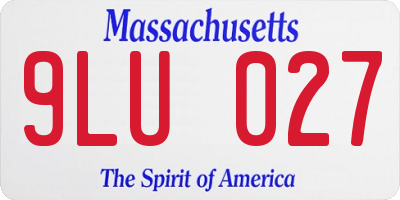 MA license plate 9LU027