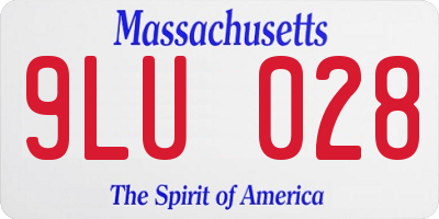 MA license plate 9LU028