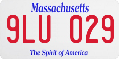 MA license plate 9LU029