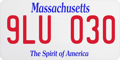 MA license plate 9LU030