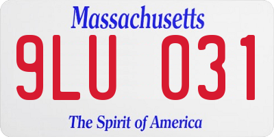 MA license plate 9LU031
