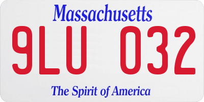 MA license plate 9LU032