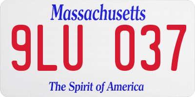 MA license plate 9LU037