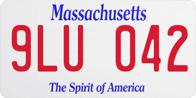 MA license plate 9LU042