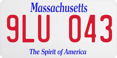 MA license plate 9LU043